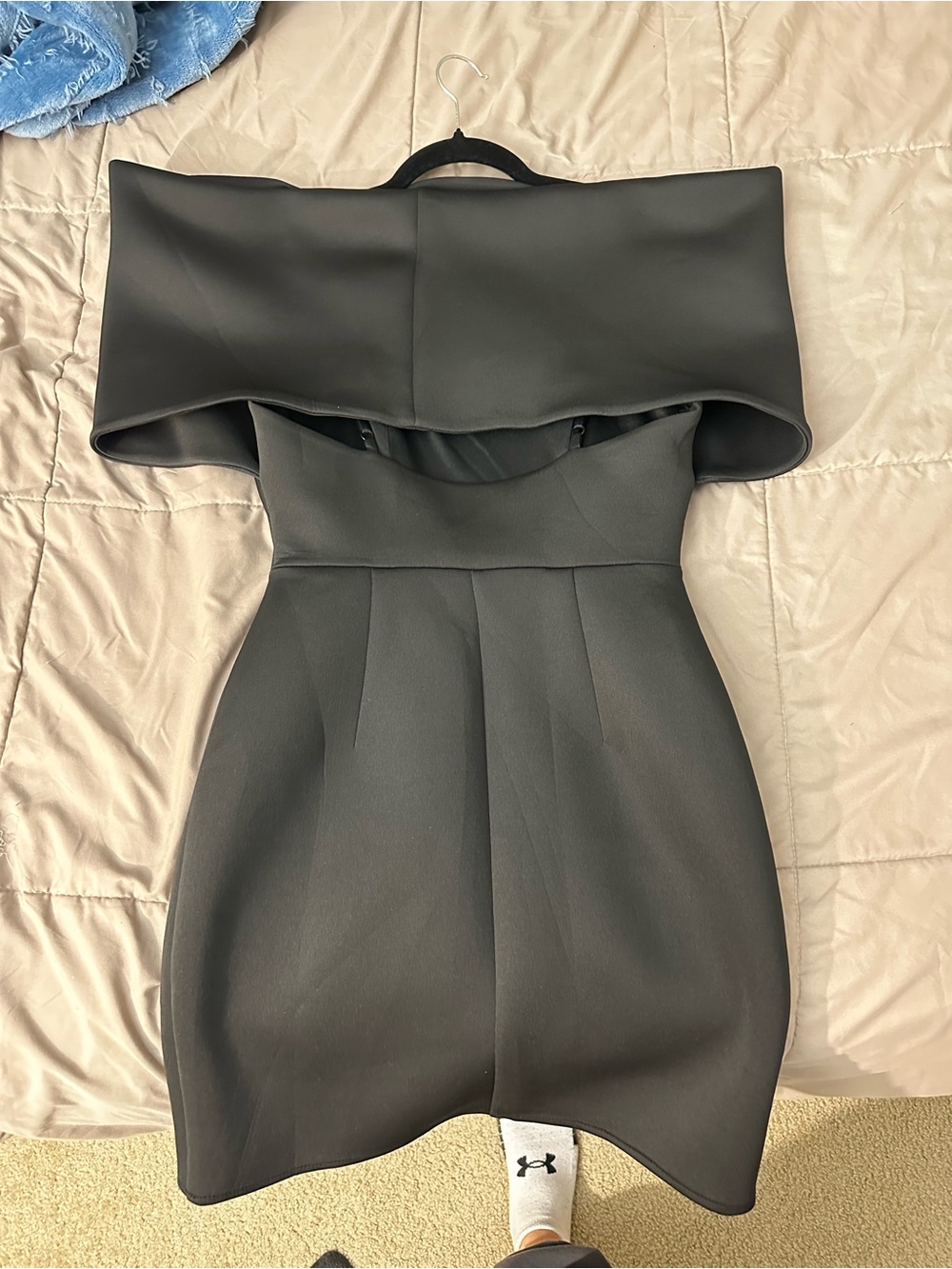 ASOS Black Cape Sleeve Mini Dress - Picture 6 of 8